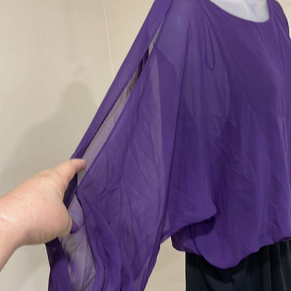 NWOT W118 Walter Baker Purple and Black Dress. Size M medium 8/10 - Picture 2 of 9